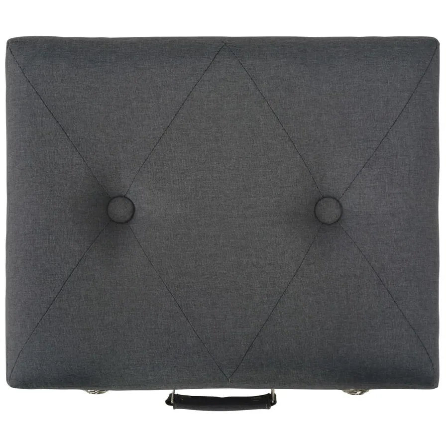 Tabourets de rangement lot de 3 Gris foncé Tissu - 5