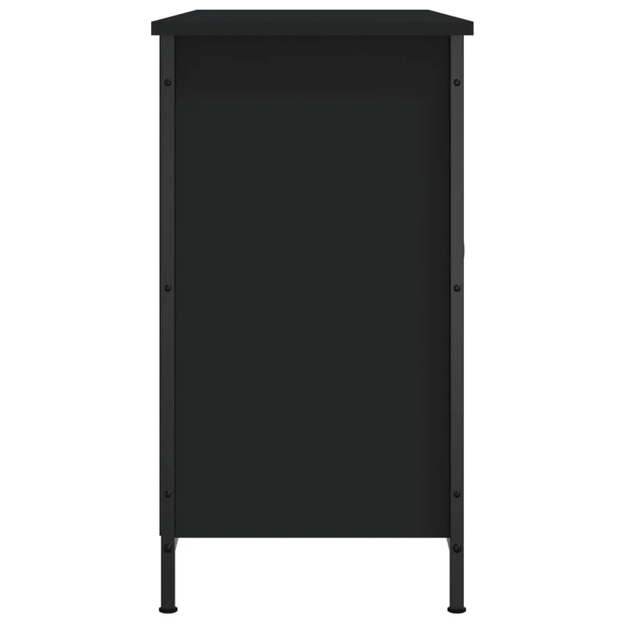 Meuble TV noir 100x35x65 cm bois d'ingénierie - 7