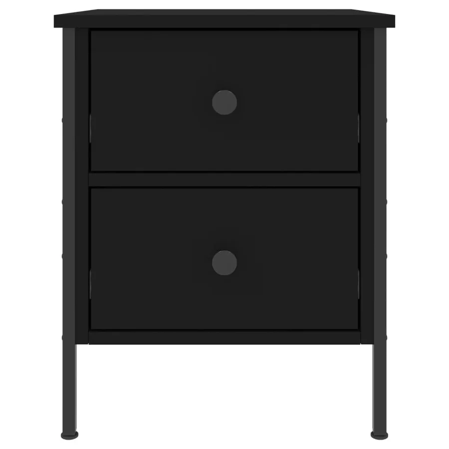 Table de chevet noir 40x42x50 cm bois d’ingénierie - 3