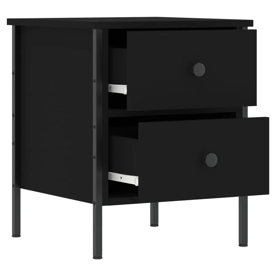 Table de chevet noir 40x42x50 cm bois d’ingénierie - 4