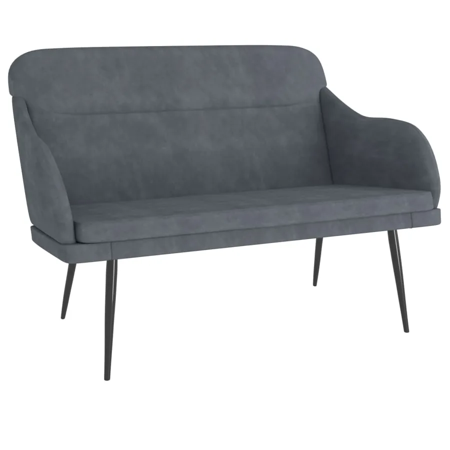 Banc Gris foncé 110x76x80 cm Velours - 2
