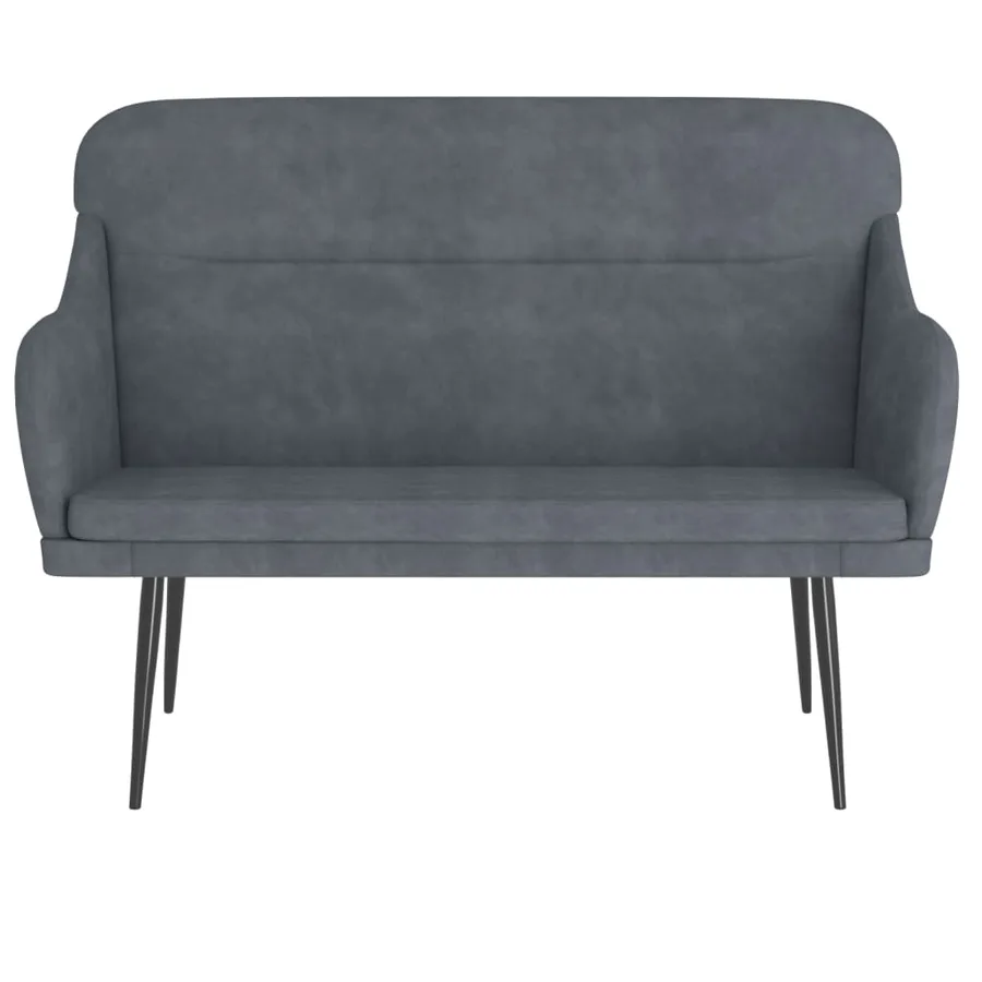 Banc Gris foncé 110x76x80 cm Velours - 3