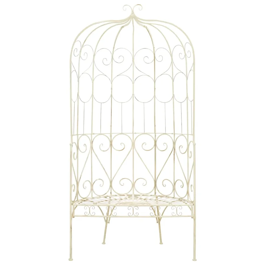 Banc de jardin 95 cm Fer Blanc antique - 2