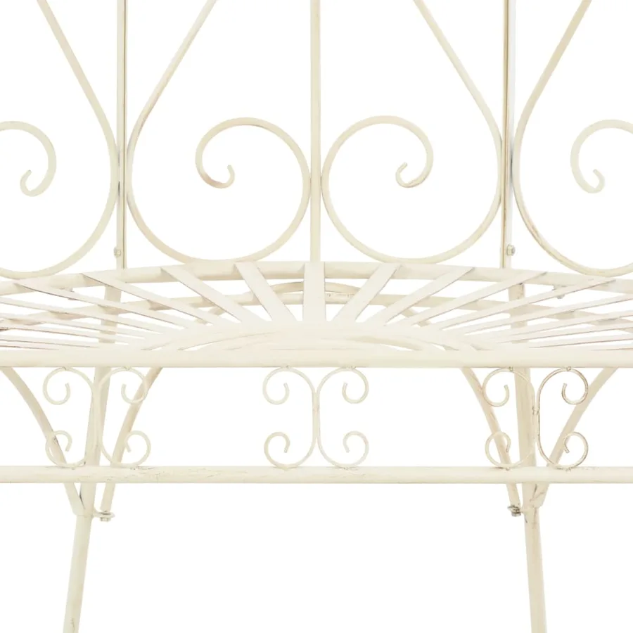 Banc de jardin 95 cm Fer Blanc antique - 5
