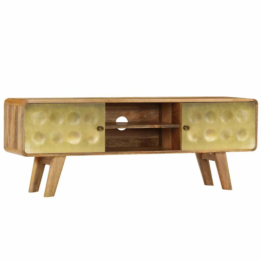Meuble TV Bois de manguier massif 120x30x45 cm - 15