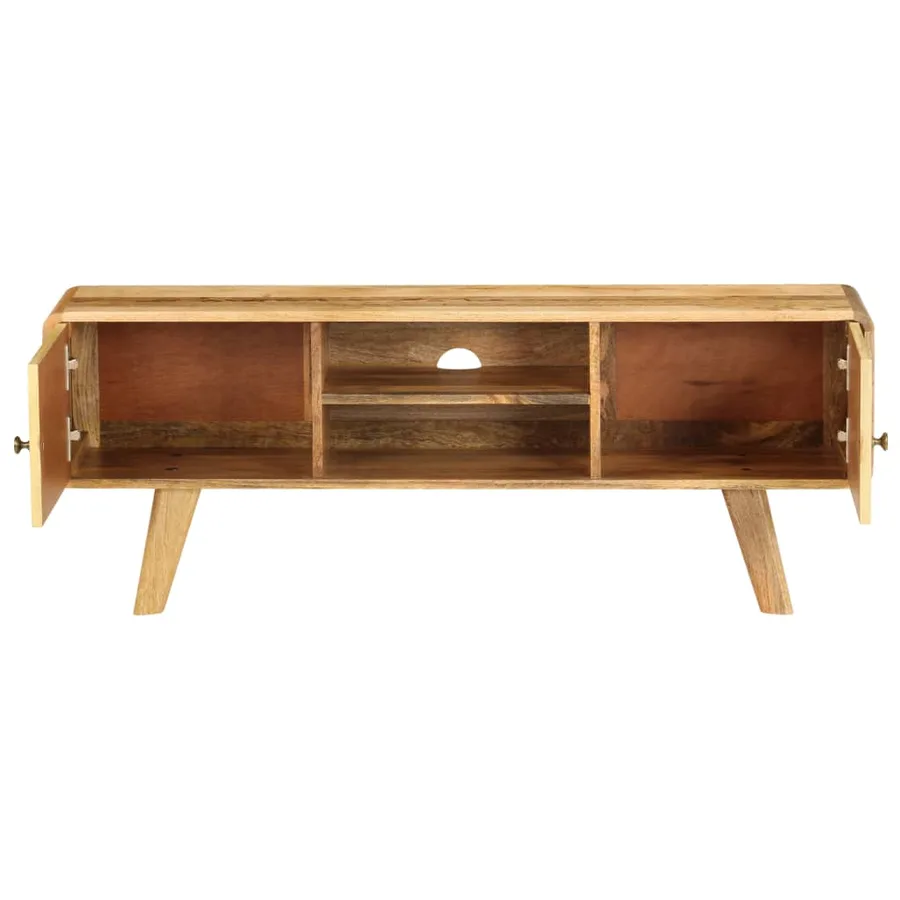 Meuble TV Bois de manguier massif 120x30x45 cm - 4