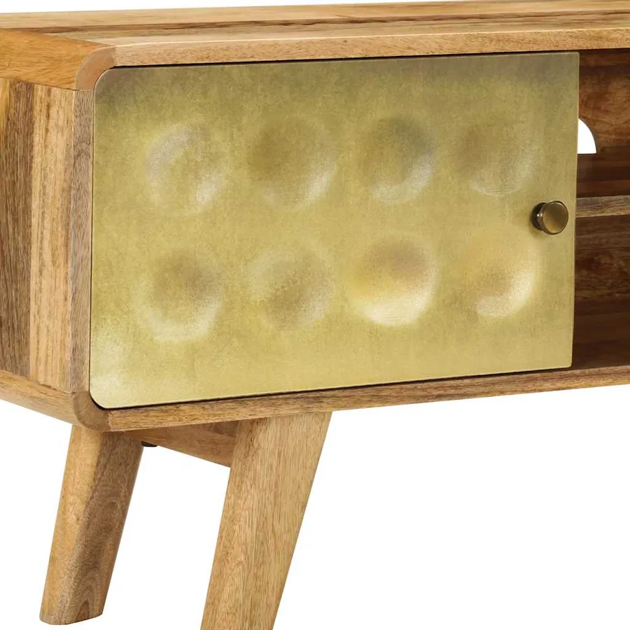 Meuble TV Bois de manguier massif 120x30x45 cm - 5