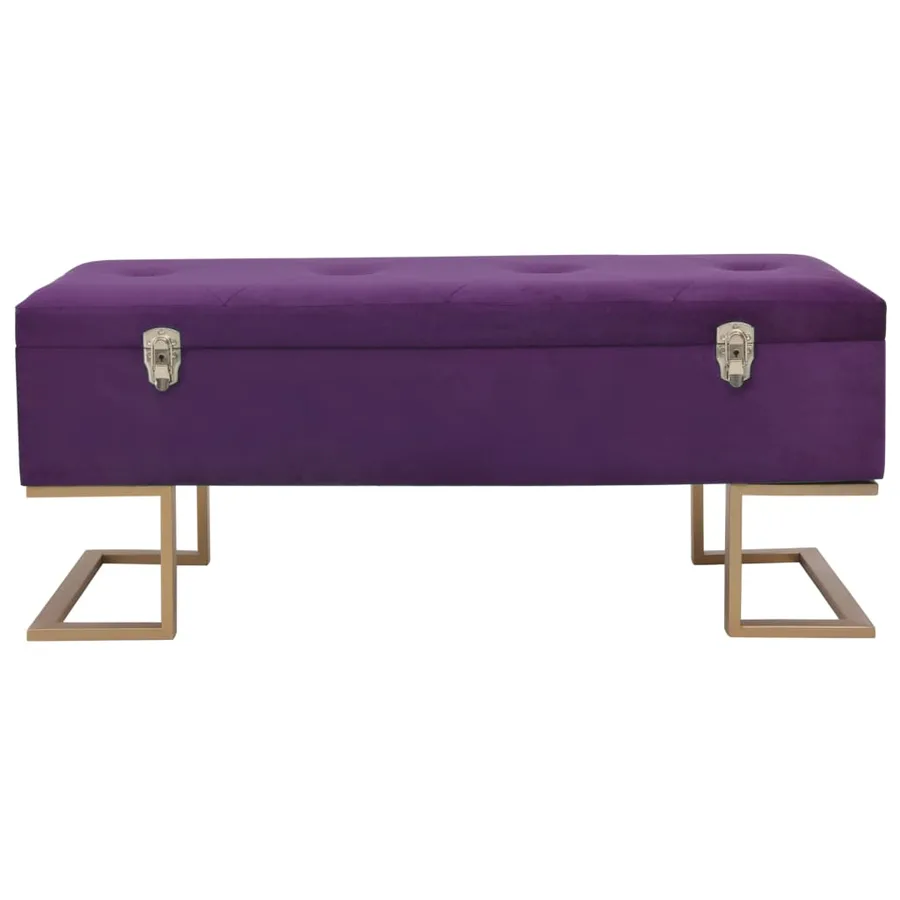 Banc avec compartiment de rangement 105 cm Violet Velours - 3