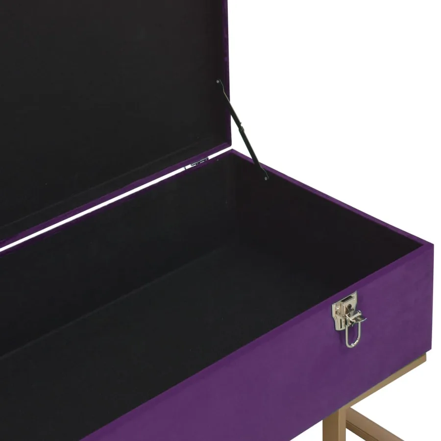Banc avec compartiment de rangement 105 cm Violet Velours - 5