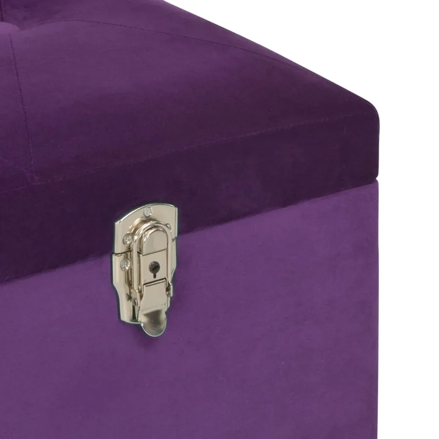 Banc avec compartiment de rangement 105 cm Violet Velours - 6