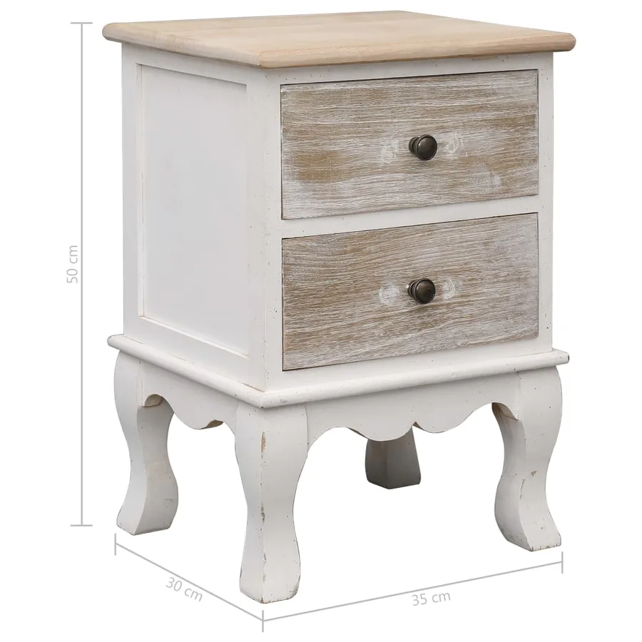 Table de chevet 35x30x50 cm Bois de Paulownia - 7