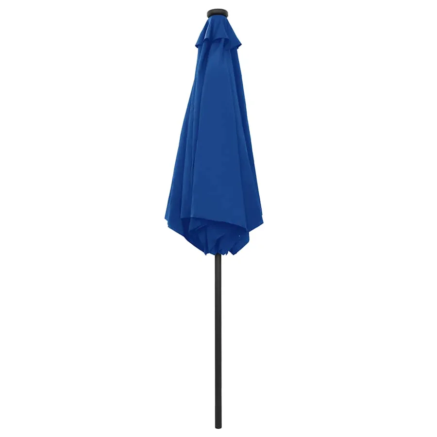 Parasol de jardin et lumières LED mât en aluminium bleu azuré - 4