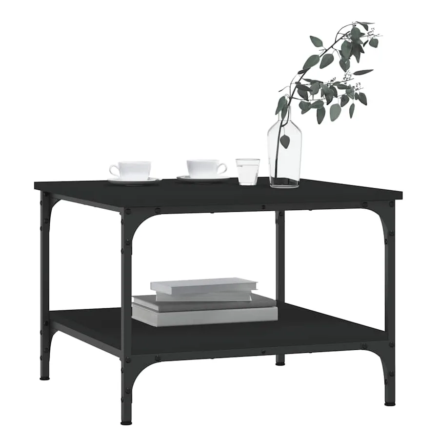 Table basse Noir 55x55x40 cm bois d'ingénierie - 3