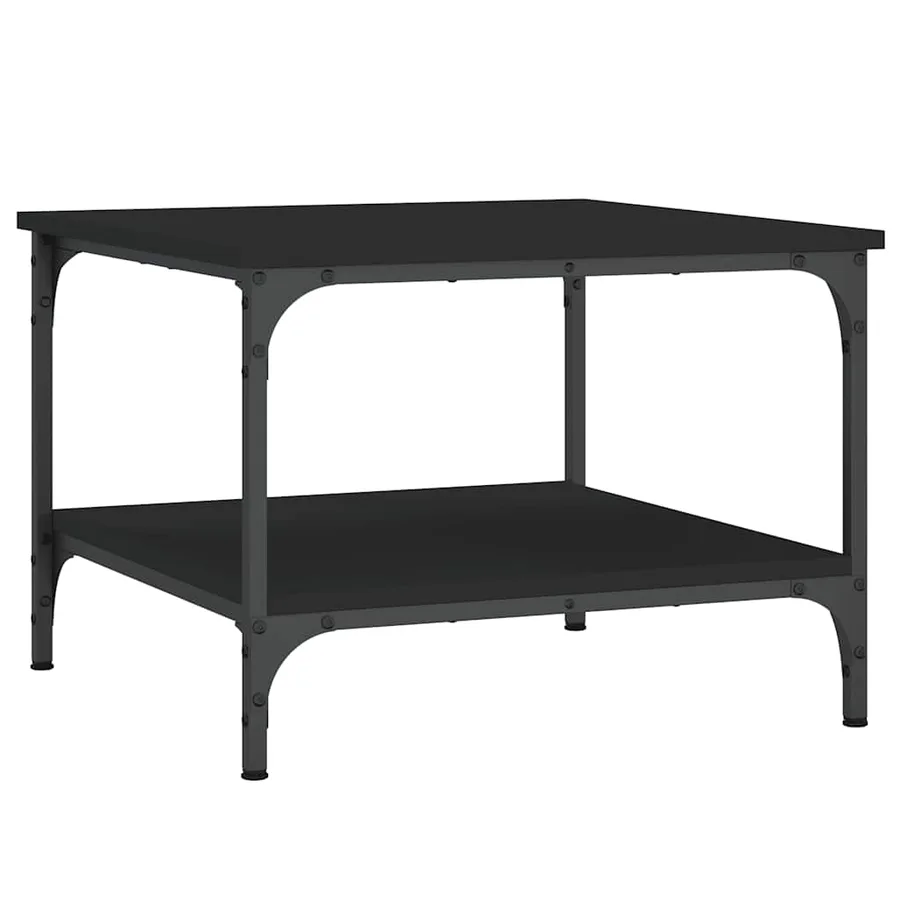 Table basse Noir 55x55x40 cm bois d'ingénierie - 5
