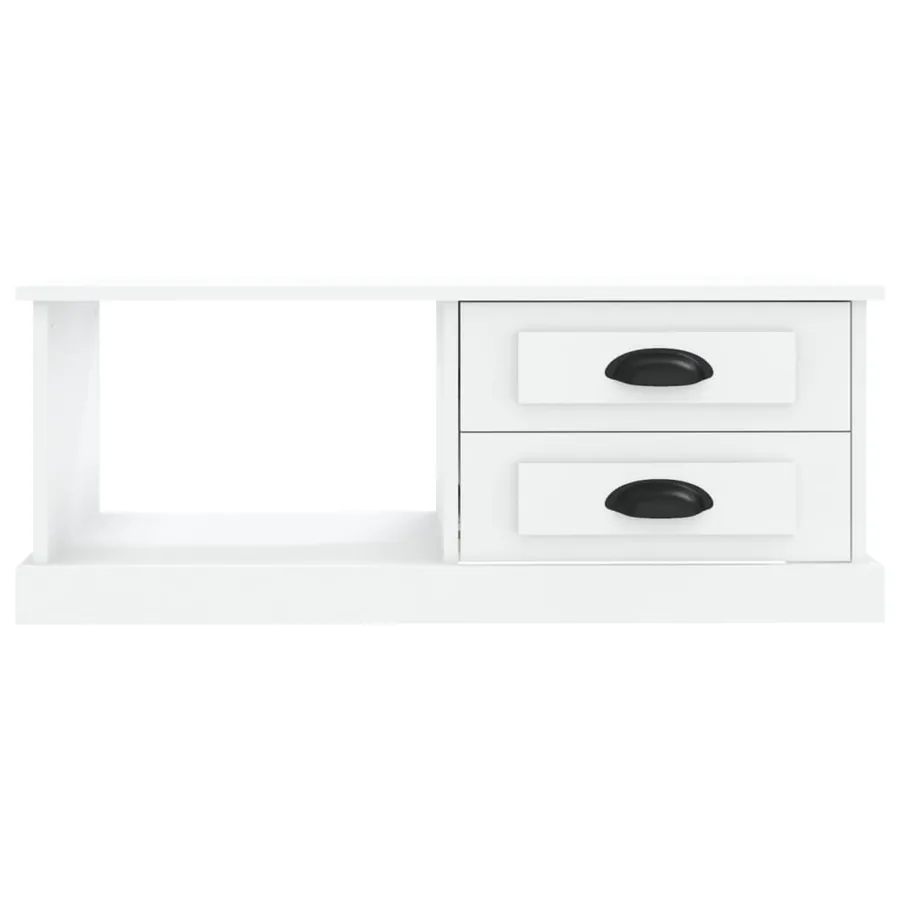 Table basse blanc 90x50x35 cm bois d'ingénierie - 6
