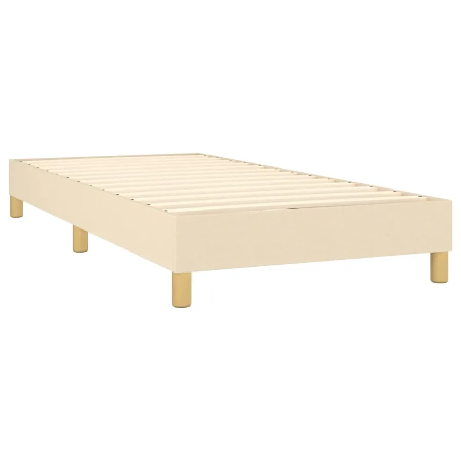 Sommier à lattes de lit avec matelas Crème 90x200 cm Tissu - 4