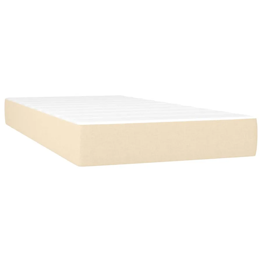 Sommier à lattes de lit avec matelas Crème 90x200 cm Tissu - 5