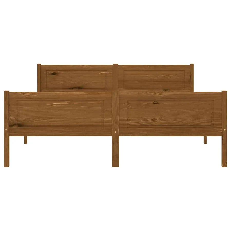 Cadre de lit sans matelas pin massif marron miel 160x200 cm - 3