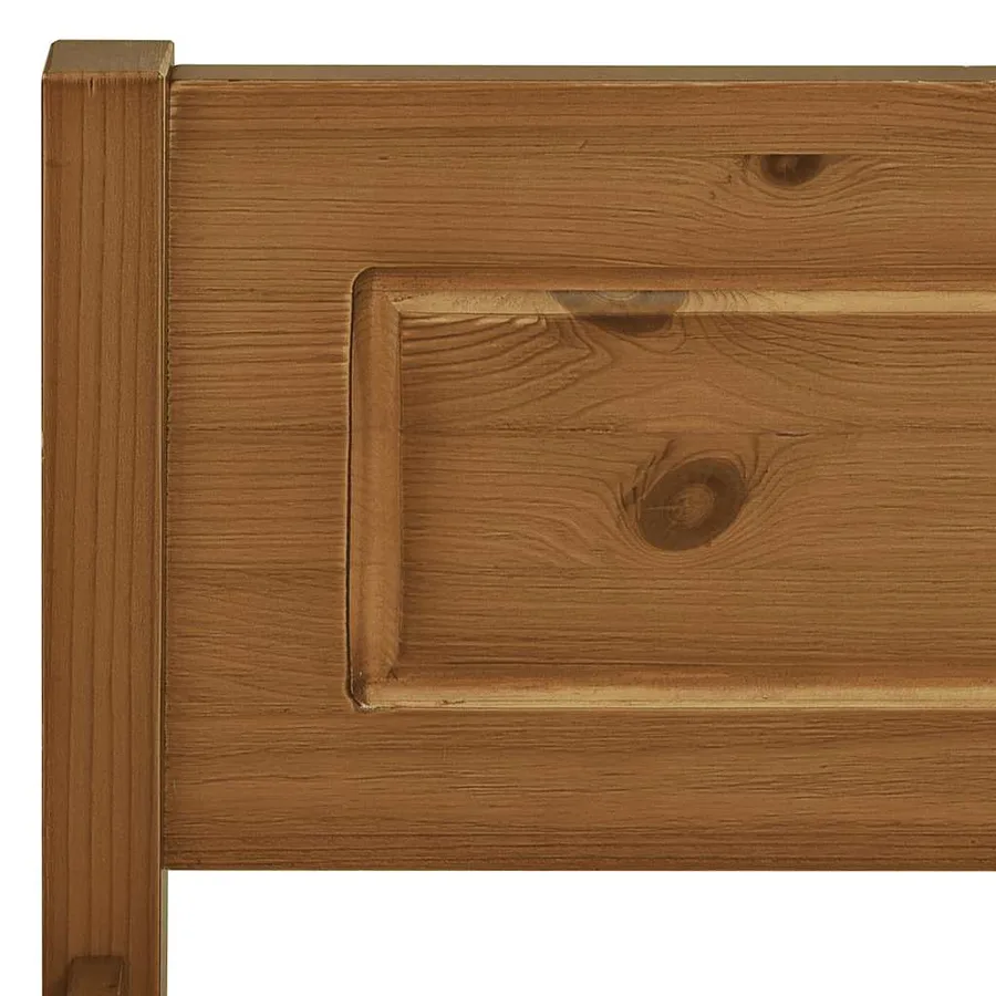 Cadre de lit sans matelas pin massif marron miel 160x200 cm - 5
