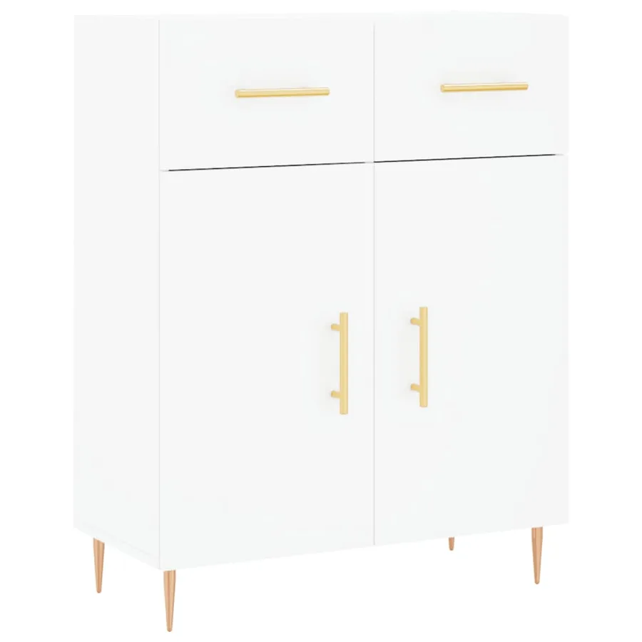 Buffet haut Blanc 69,5x34x180 cm Bois d'ingénierie - 7