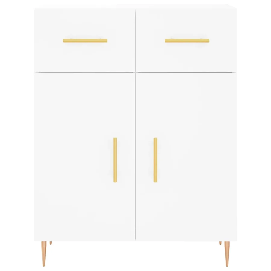 Buffet haut Blanc 69,5x34x180 cm Bois d'ingénierie - 8