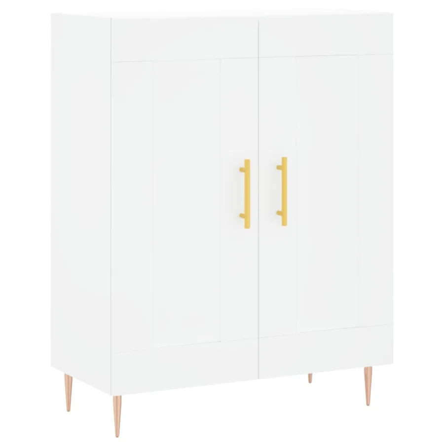 Buffet haut Blanc 69,5x34x180 cm Bois d'ingénierie - 7