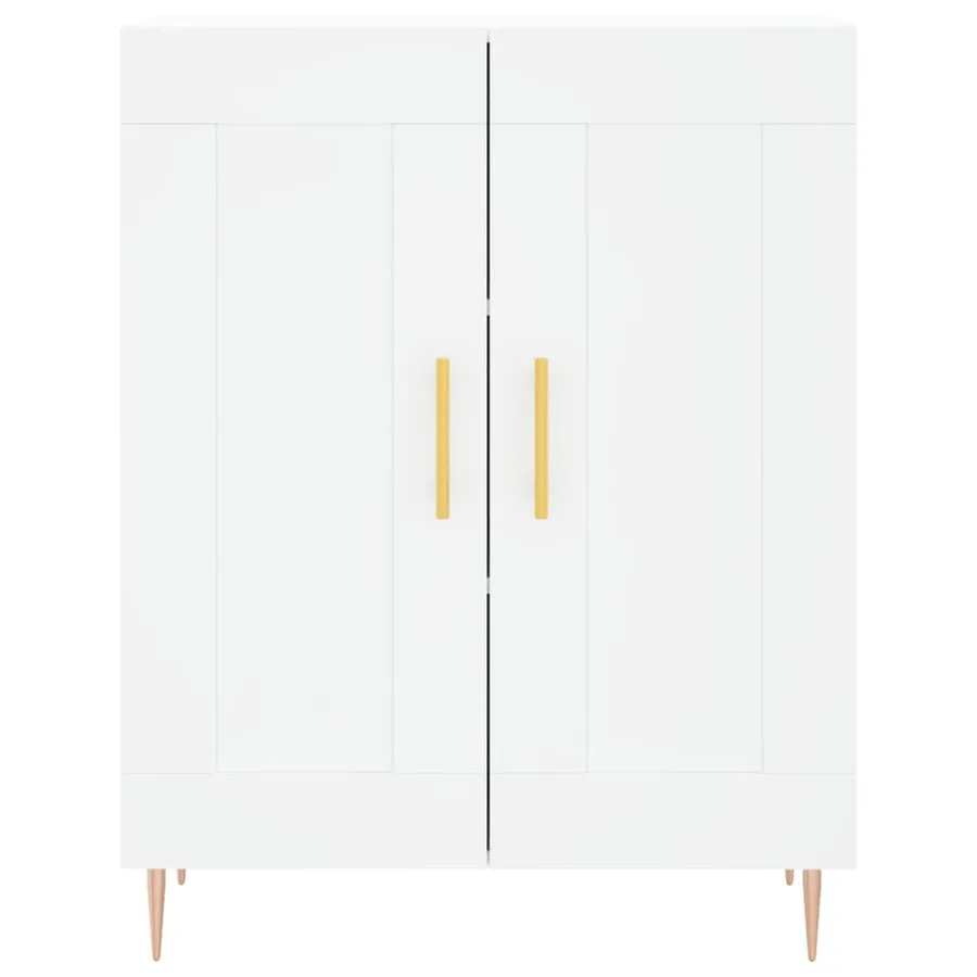 Buffet haut Blanc 69,5x34x180 cm Bois d'ingénierie - 8