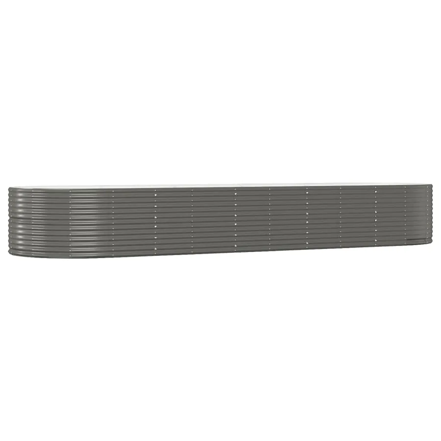 Lit surélevé de jardin Gris 447x140x68cm Acier galvanisé - 2
