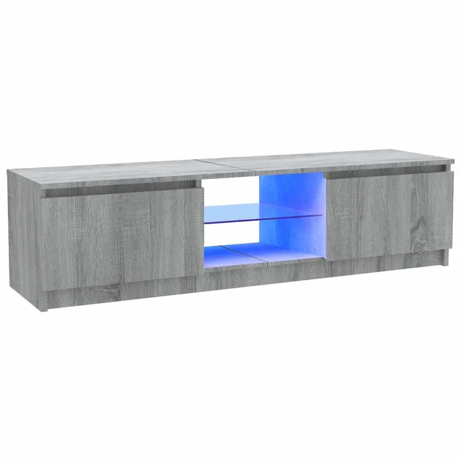 Meuble TV avec lumières LED sonoma gris 120x30x36 cm - 2
