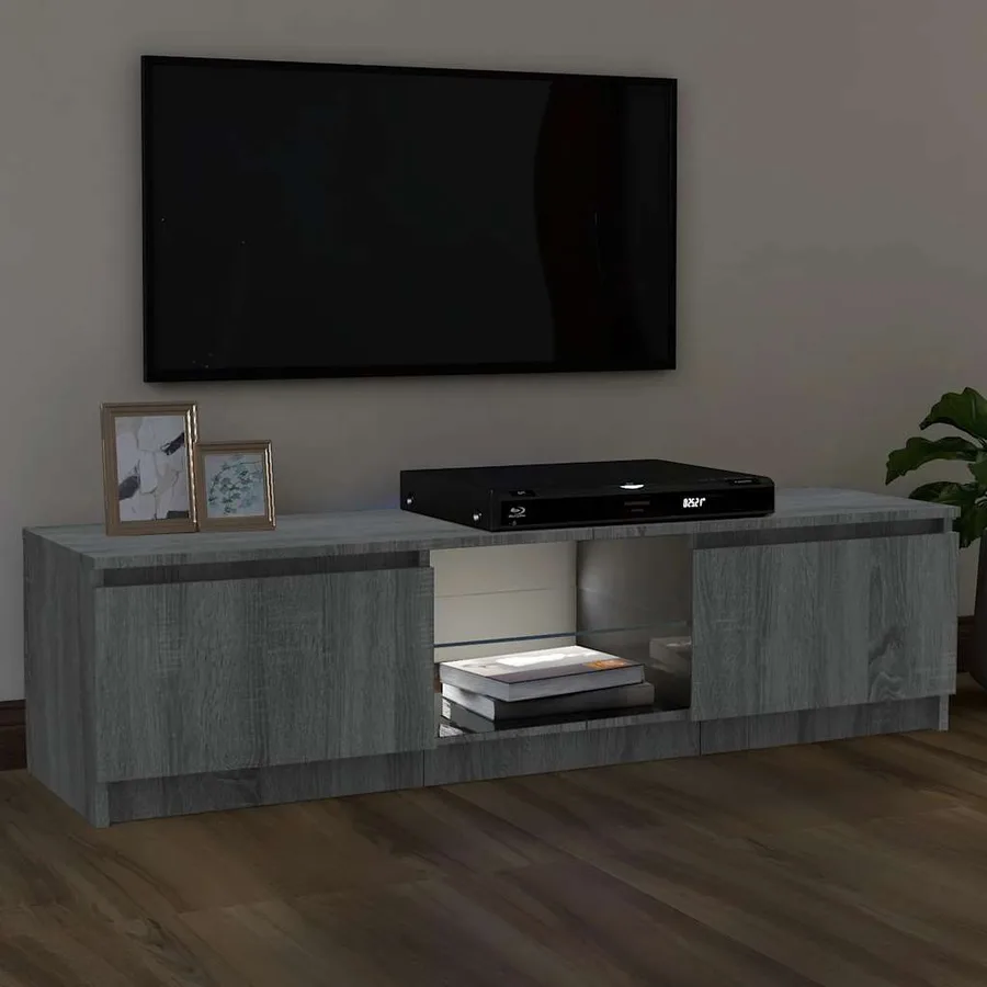 Meuble TV avec lumières LED sonoma gris 120x30x36 cm - 5