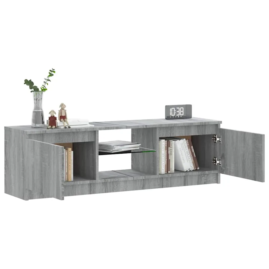 Meuble TV avec lumières LED sonoma gris 120x30x36 cm - 6