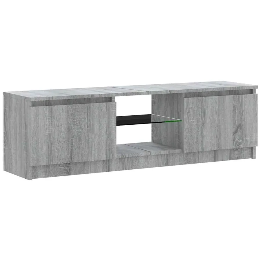 Meuble TV avec lumières LED sonoma gris 120x30x36 cm - 8