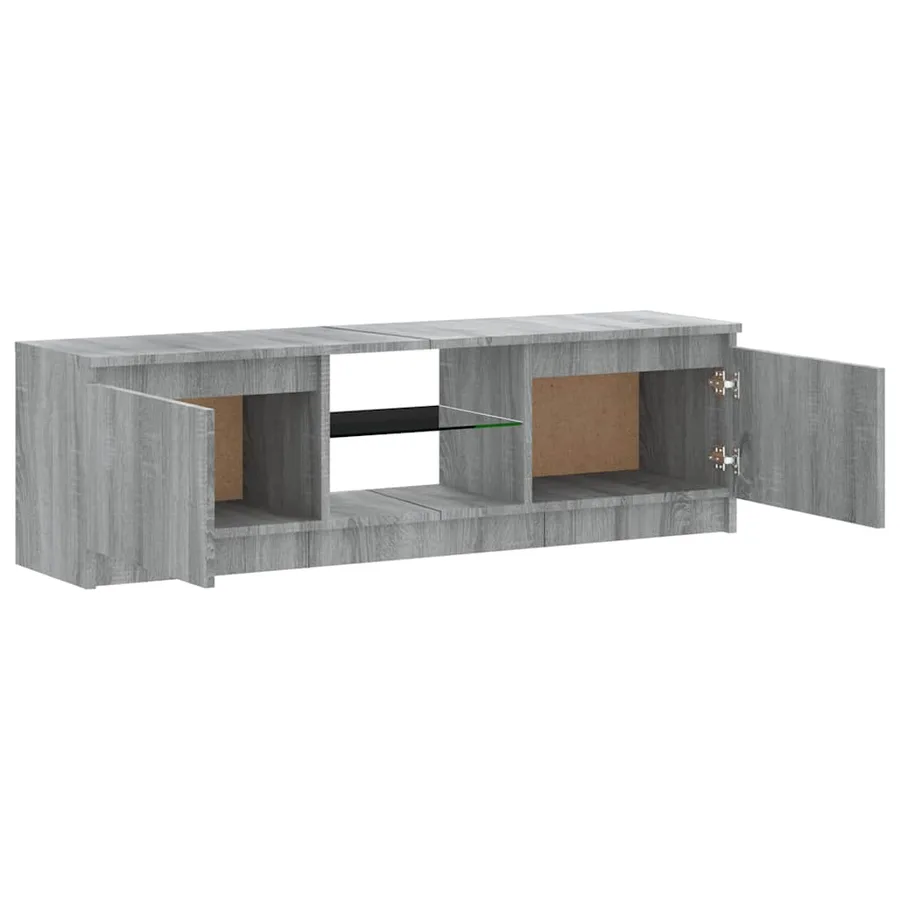 Meuble TV avec lumières LED sonoma gris 120x30x36 cm - 9