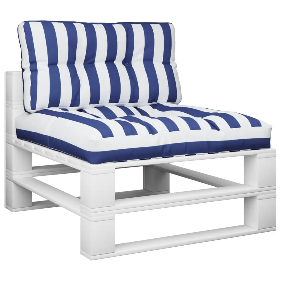 Coussins de palette lot de 2 rayures bleues/blanches tissu - 3