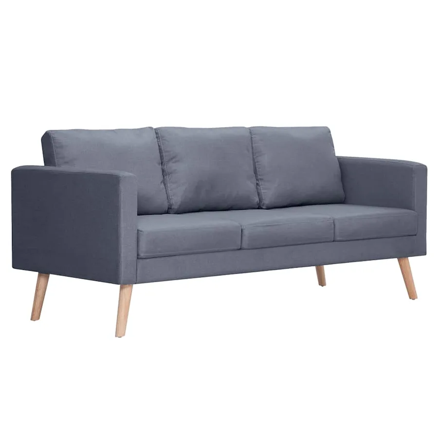 Canapé à 3 places Tissu Gris foncé - 2