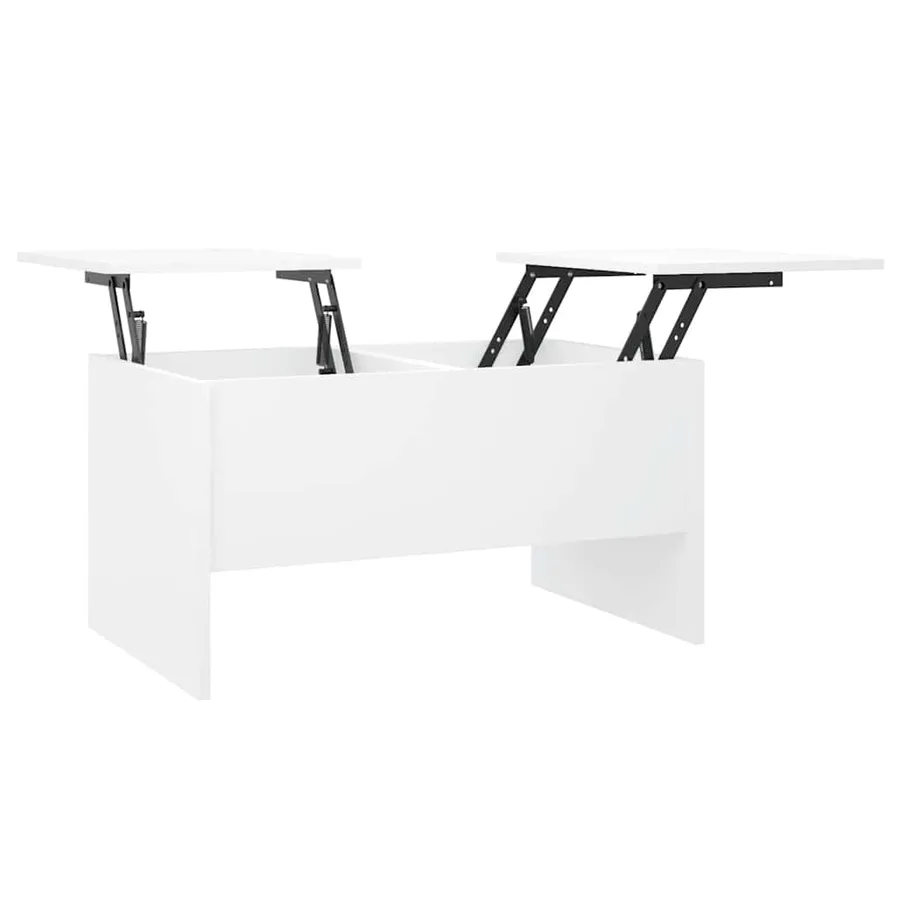 Table basse blanc 80x50x42,5 cm bois d'ingénierie - 2