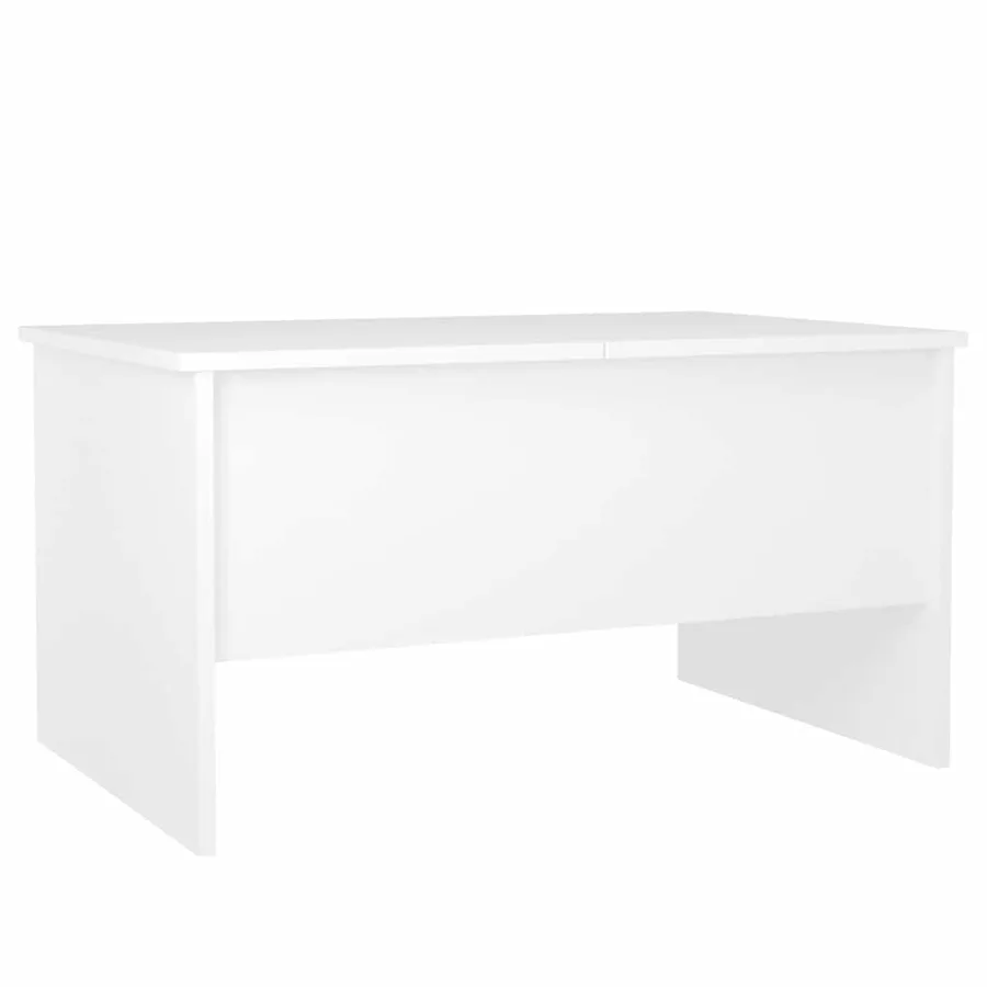 Table basse blanc 80x50x42,5 cm bois d'ingénierie - 5