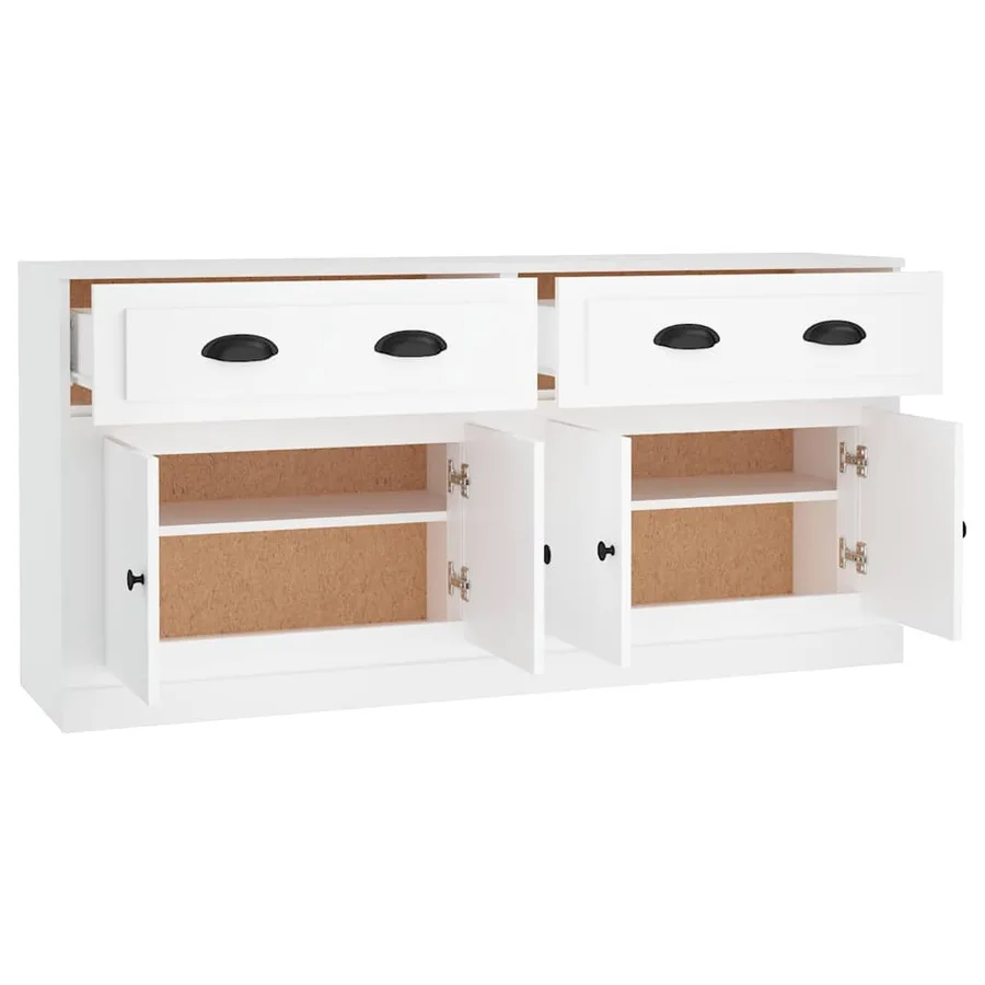 Buffets 2 pcs blanc bois d'ingénierie - 6