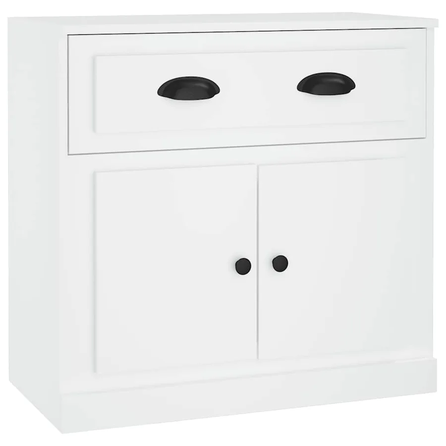 Buffets 2 pcs blanc bois d'ingénierie - 7
