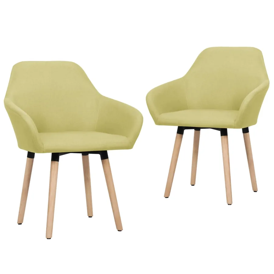 Chaises à manger lot de 2 vert tissu