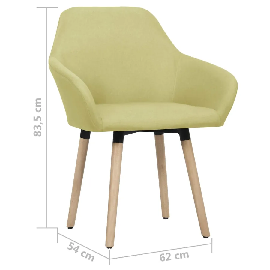 Chaises à manger lot de 2 vert tissu - 6