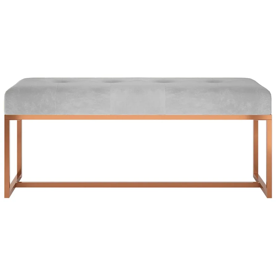Banc Gris 110x36x45 cm Velours - 3