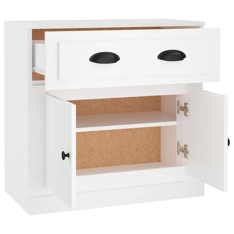 Buffet blanc 70x35,5x67,5 cm bois d'ingénierie - 8