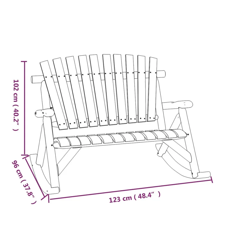 Ensemble de salon de jardin 3 pcs bois massif d'épicéa - 6