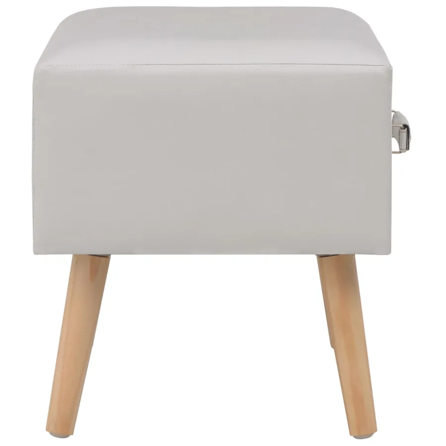 Tables de chevet 2 pcs Blanc 40x35x40 cm Similicuir - 6