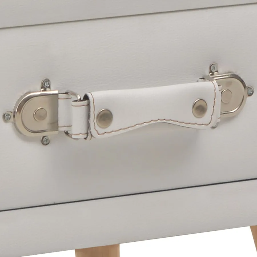 Tables de chevet 2 pcs Blanc 40x35x40 cm Similicuir - 8