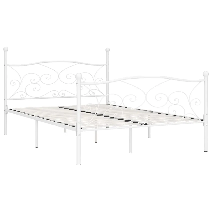 Cadre de lit sans matelas avec sommier à lattes métal 160x200cm - 2