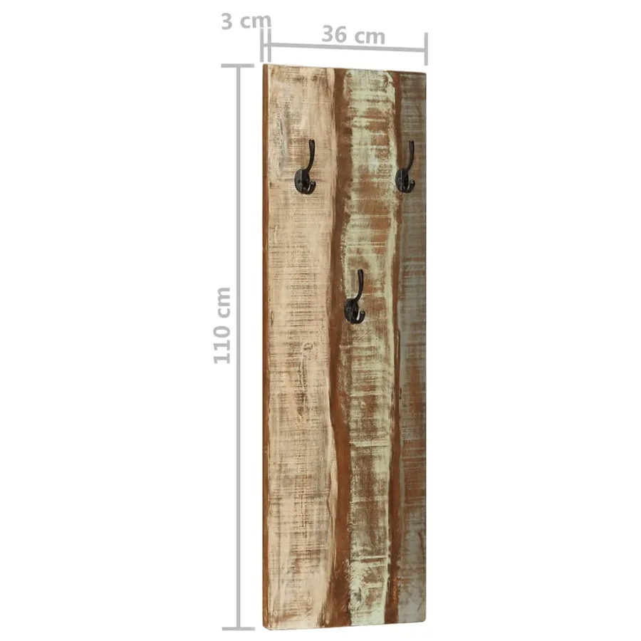 Porte-manteau mural 2pcs 36x3x110cm Bois massif de récupération - 8