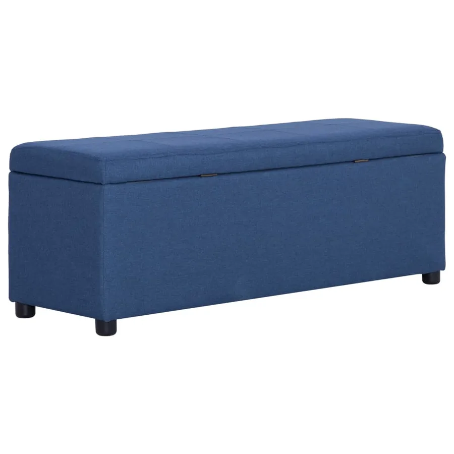 Banc avec compartiment de rangement 116 cm Bleu Polyester - 4