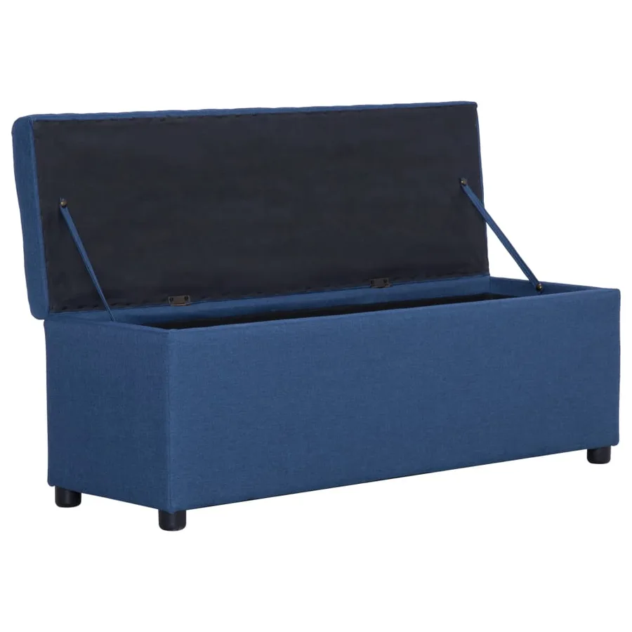 Banc avec compartiment de rangement 116 cm Bleu Polyester - 5